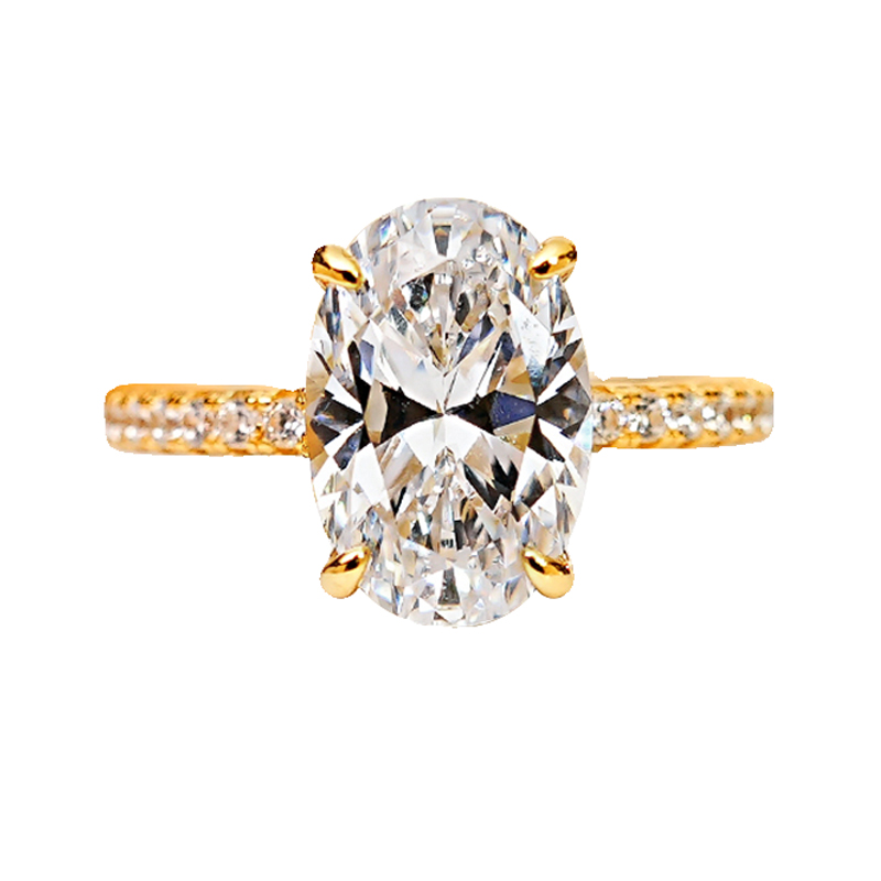 4Ct Classic Oval Cut  Engagement Ring In Sterling Silver-Sterling Silver-lornajewelry