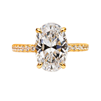 4Ct Classic Oval Cut  Engagement Ring In Sterling Silver-Sterling Silver-lornajewelry