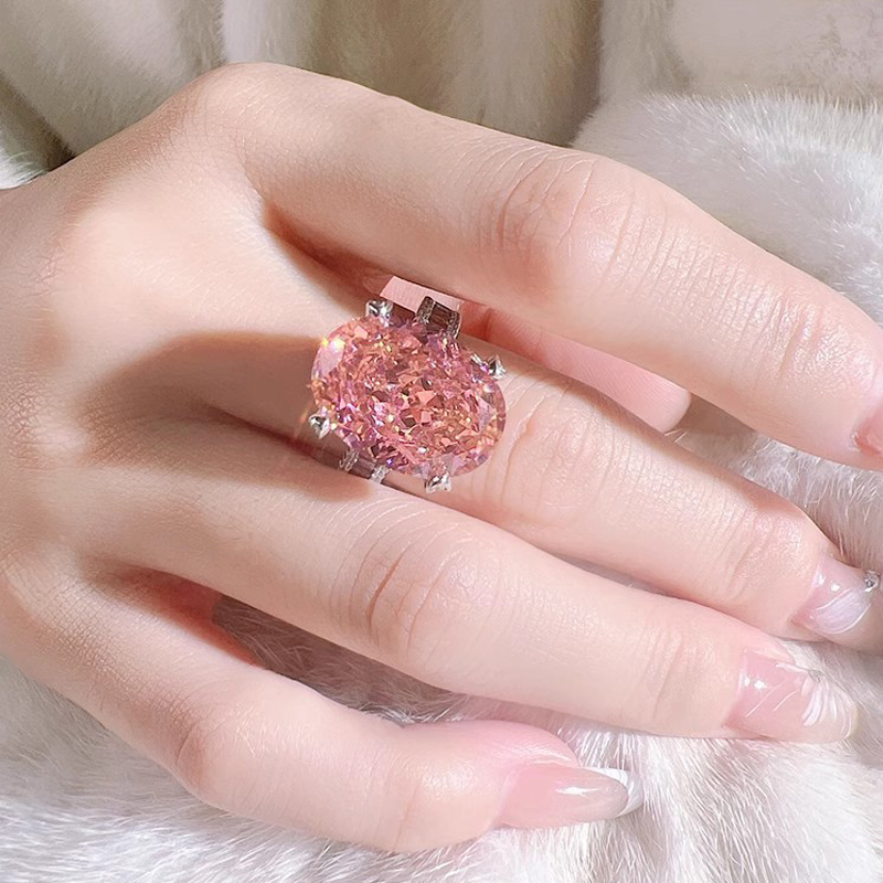 12Ct Padparadscha Oval Cut Baguette Band Ring-Sterling Silver-lornajewelry