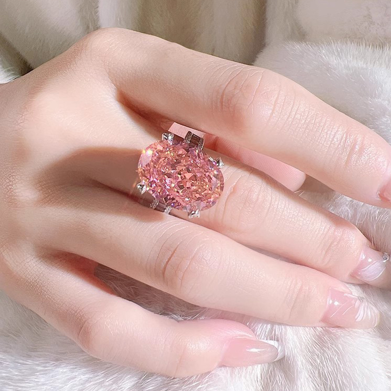 12Ct Padparadscha Oval Cut Baguette Band Ring-Sterling Silver-lornajewelry