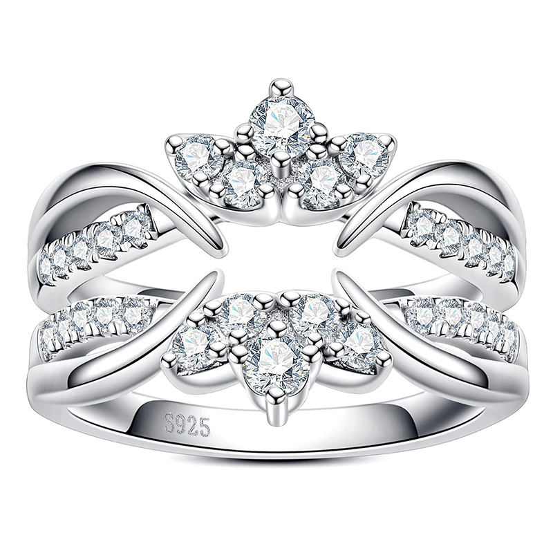 Sterling Silver Guard Ring Enhancer for Engagement Rings Stackable Elegant Adjustable