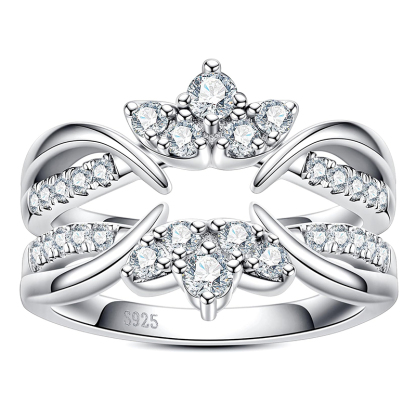 Sterling Silver Guard Ring Enhancer for Engagement Rings Stackable Elegant Adjustable