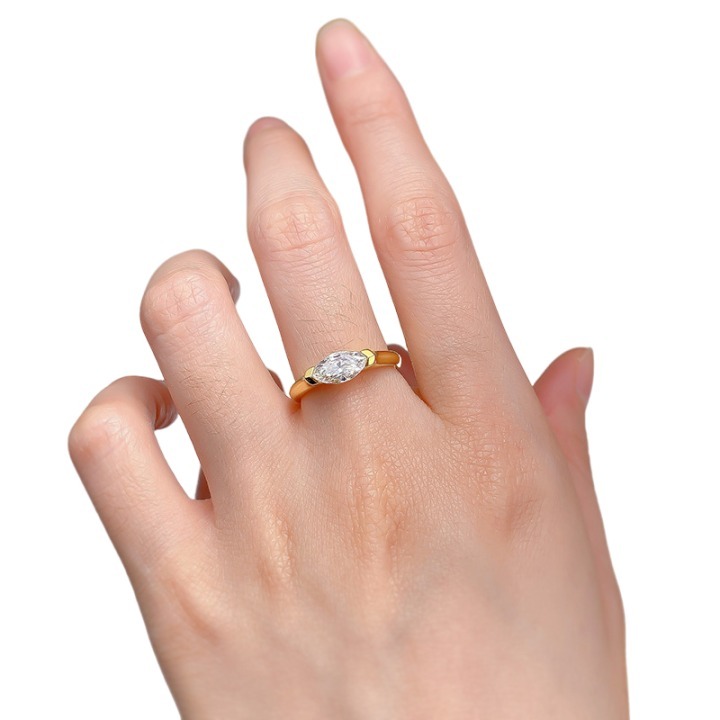 1Ct Marquise Cut White Stone Elegant Ring-Sterling Silver-lornajewelry