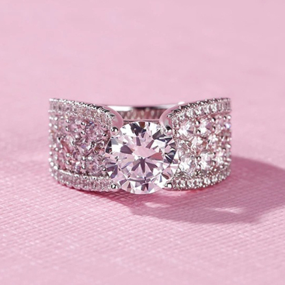 4Ct Round Cut White Gemstone Intricate Design Ring-Sterling Silver-lornajewelry