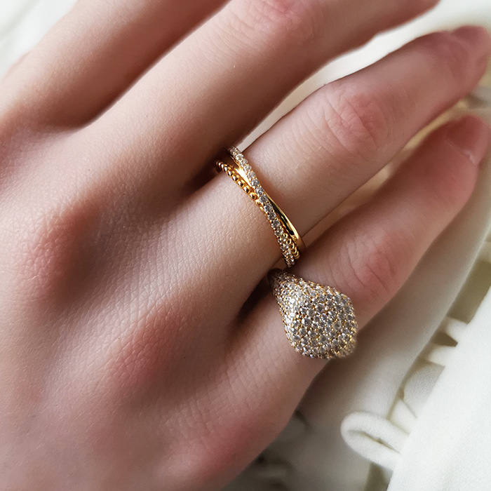 Glistening Full Pave Ring-Sterling Silver-lornajewelry