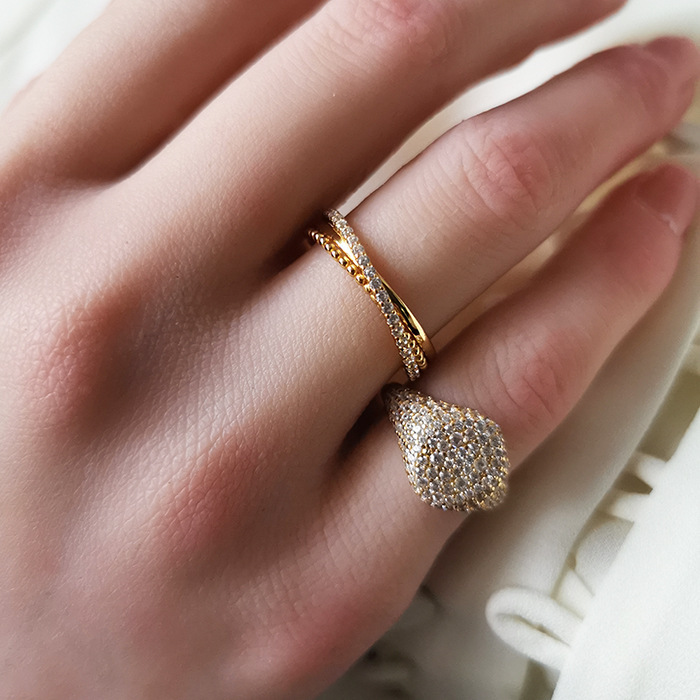 Glistening Full Pave Ring-Sterling Silver-lornajewelry
