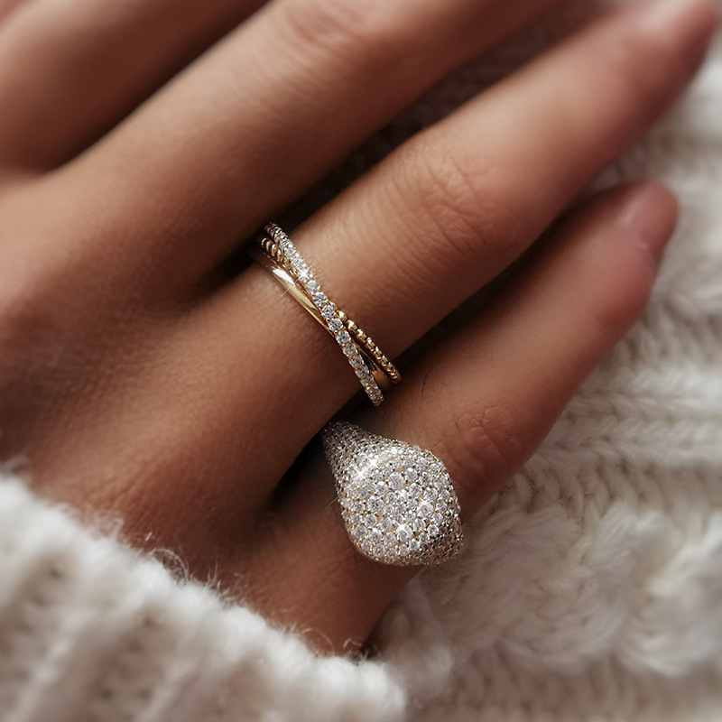 Glistening Full Pave Ring-Sterling Silver-lornajewelry