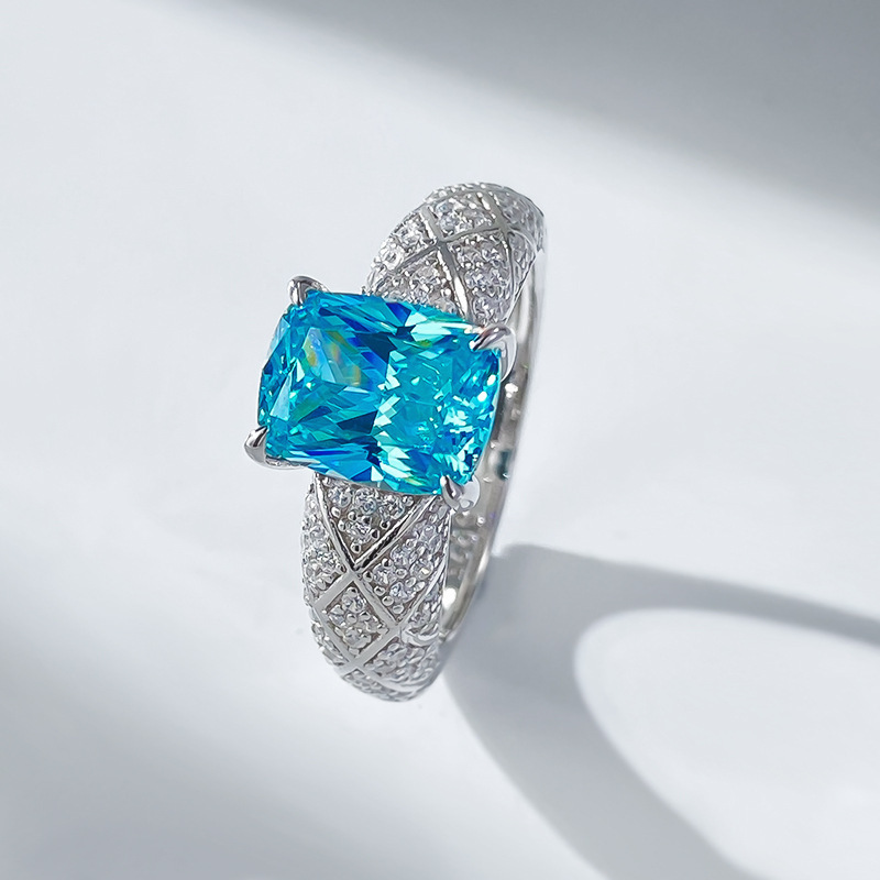 2.5Ct Luxury Cushion Cut Paraiba Gemstone Ring White Accent Band-Sterling Silver-lornajewelry