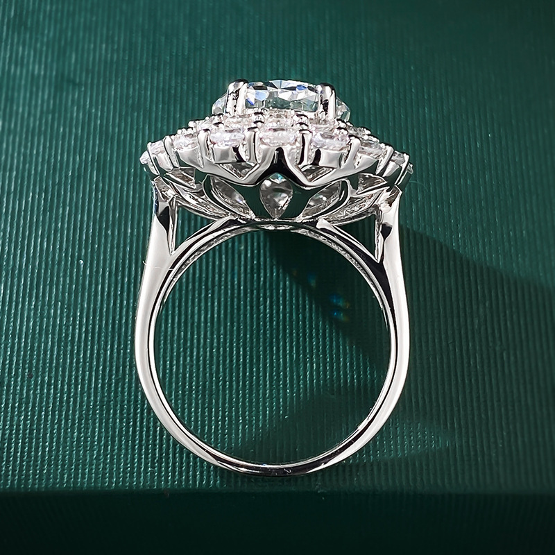 6Ct Luxury Oval Cut White Gemstone Double Halo Ring-Sterling Silver-lornajewelry