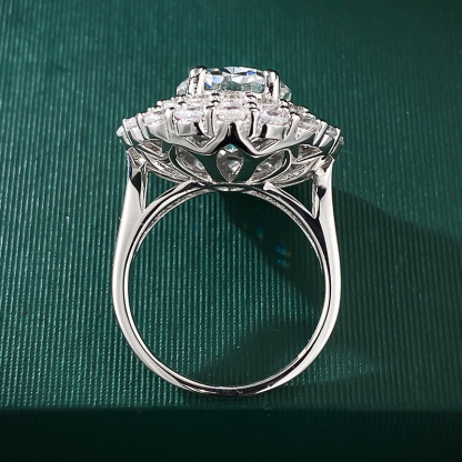 6Ct Luxury Oval Cut White Gemstone Double Halo Ring-Sterling Silver-lornajewelry