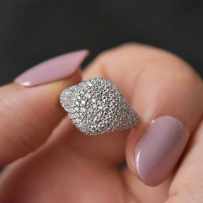 Glistening Full Pave Ring-Sterling Silver-lornajewelry