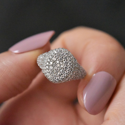 Glistening Full Pave Ring-Sterling Silver-lornajewelry