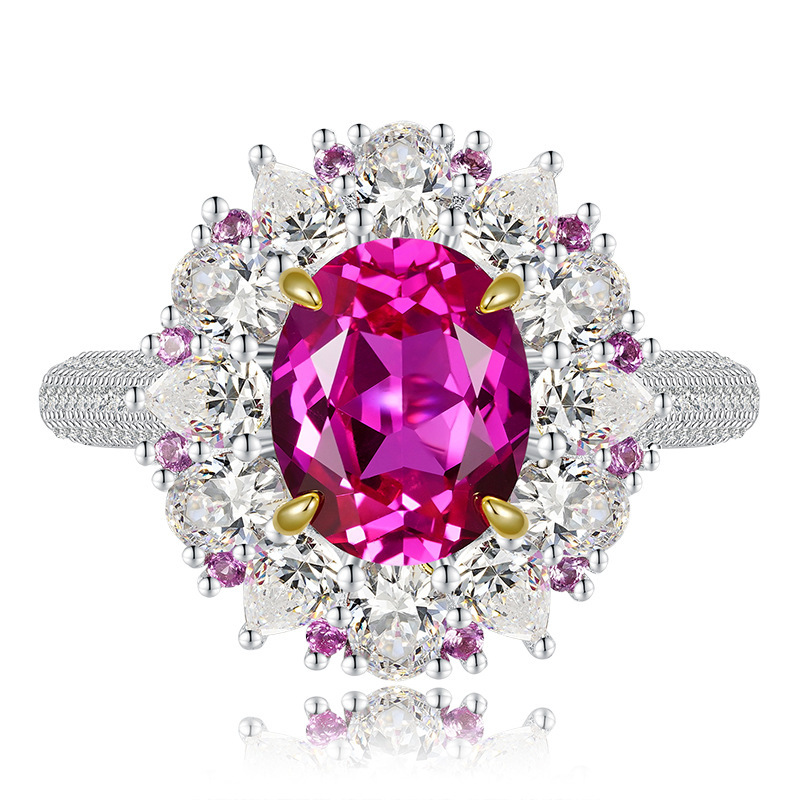 2.5Ct Pink Oval Cut Prong Setting Vintage Style Ring-Sterling Silver-lornajewelry