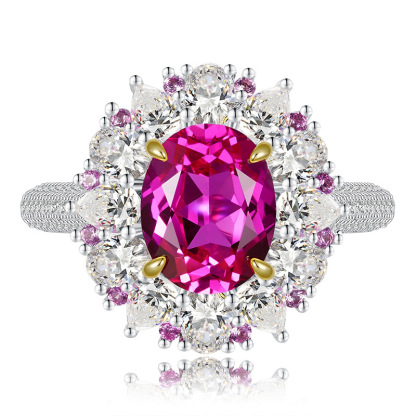 2.5Ct Pink Oval Cut Prong Setting Vintage Style Ring-Sterling Silver-lornajewelry