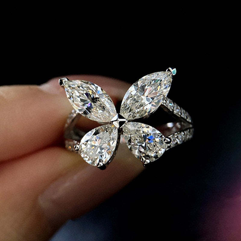 2Ct Butterfly Design Promise Ring Gift For Her In Sterling Silver-Sterling Silver-lornajewelry
