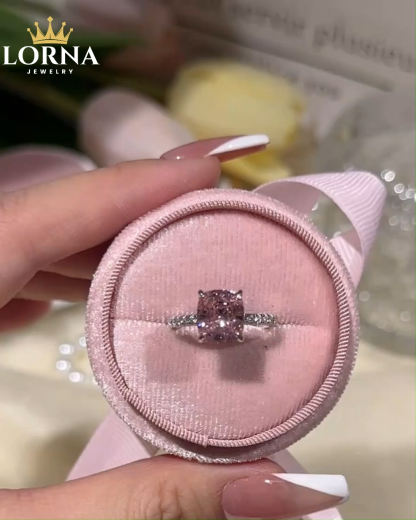3Ct Elegant Cushion Cut Pink Sapphire Women's Engagement Ring In Sterling Silver