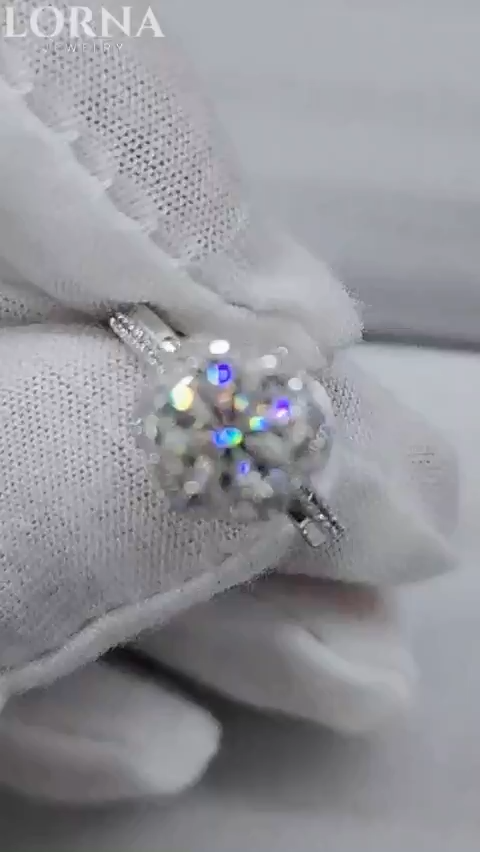 1Ct Moissanite Twist Flower Design Engagement Ring