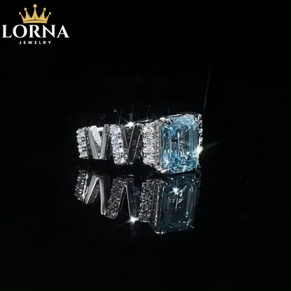 2Ct Emerald Cut Aquamarine Gemstone Ring