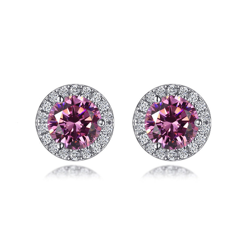 Birthstone Stud Earrings In Sterling Silver-Sterling Silver-lornajewelry