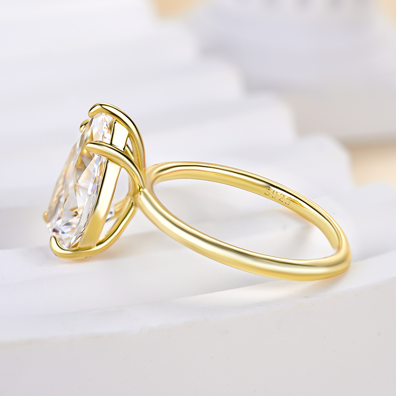 3.5Ct Classic Pear Cut Engagement Ring-Sterling Silver-lornajewelry