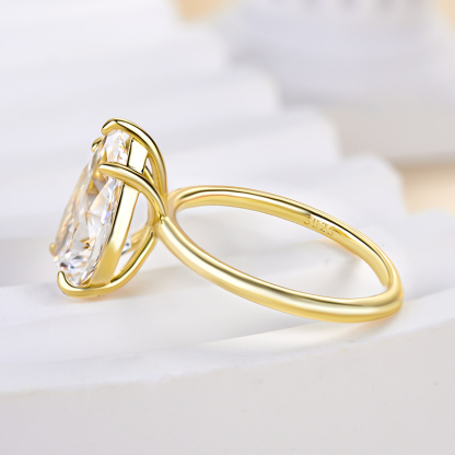 3.5Ct Classic Pear Cut Engagement Ring-Sterling Silver-lornajewelry