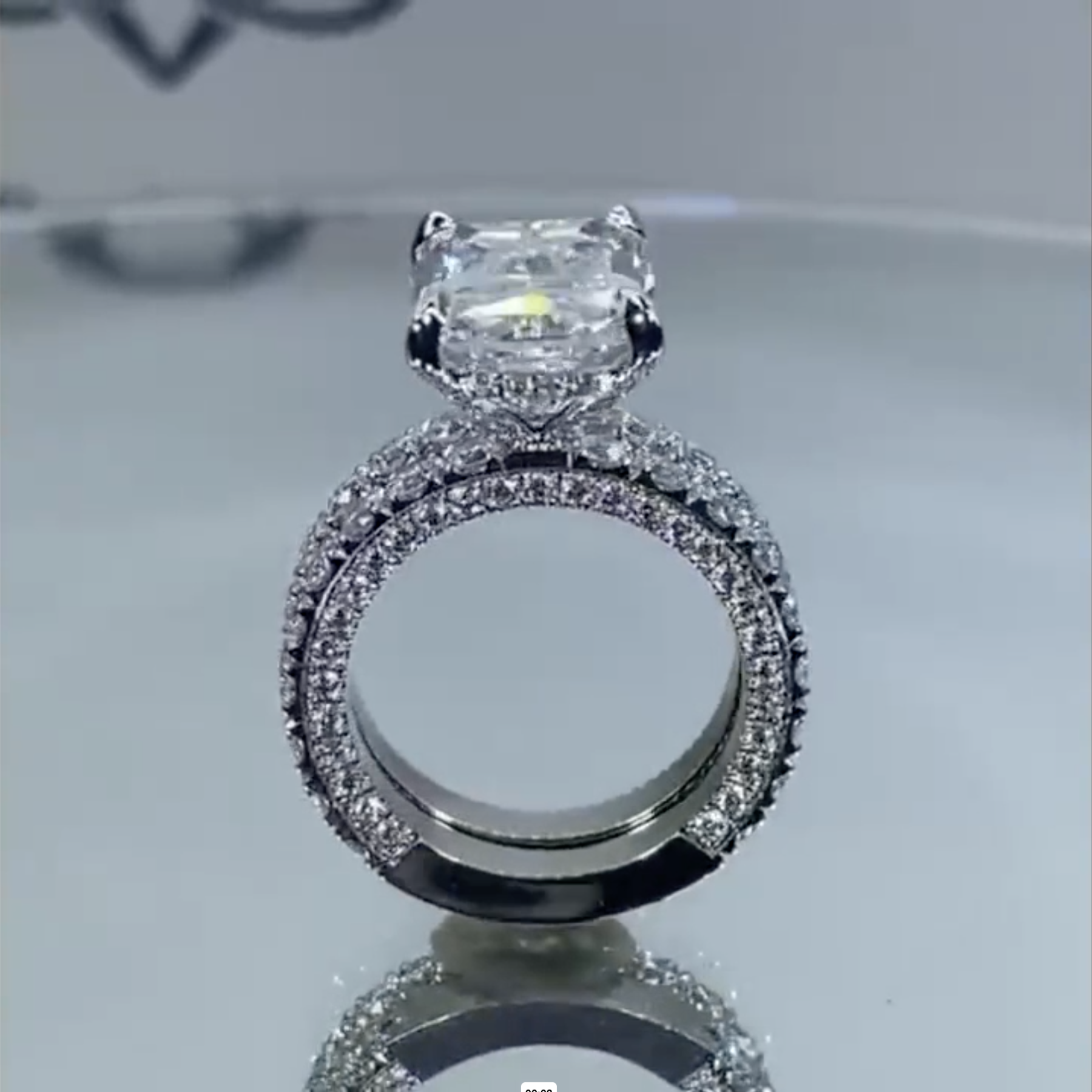 4Ct Radiant Cut Half Eternity Bridal Set