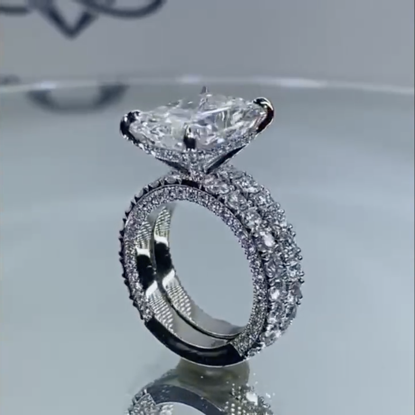 4Ct Radiant Cut Half Eternity Bridal Set