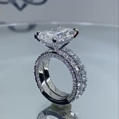 4Ct Radiant Cut Half Eternity Bridal Set