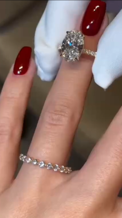 4Ct Oval Cut 3PC Wedding Band Wedding Ring Set In Sterling Silver