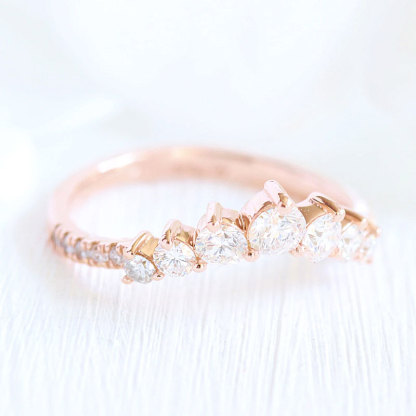 Stunning Chic Thin V Shaped Stacking Wedding Band In Sterling Silver-Sterling Silver-lornajewelry