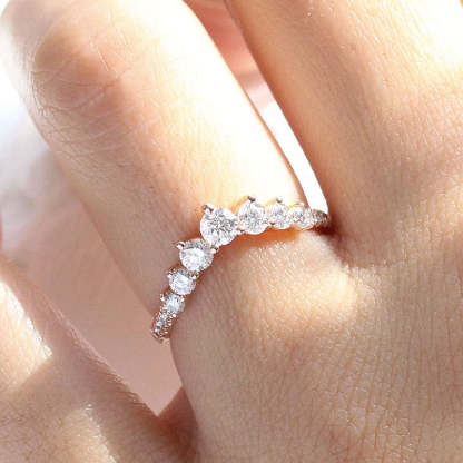 Stunning Chic Thin V Shaped Stacking Wedding Band In Sterling Silver-Sterling Silver-lornajewelry