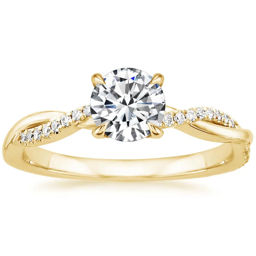 2Ct Moissanite Twist Round Cut Promise Ring