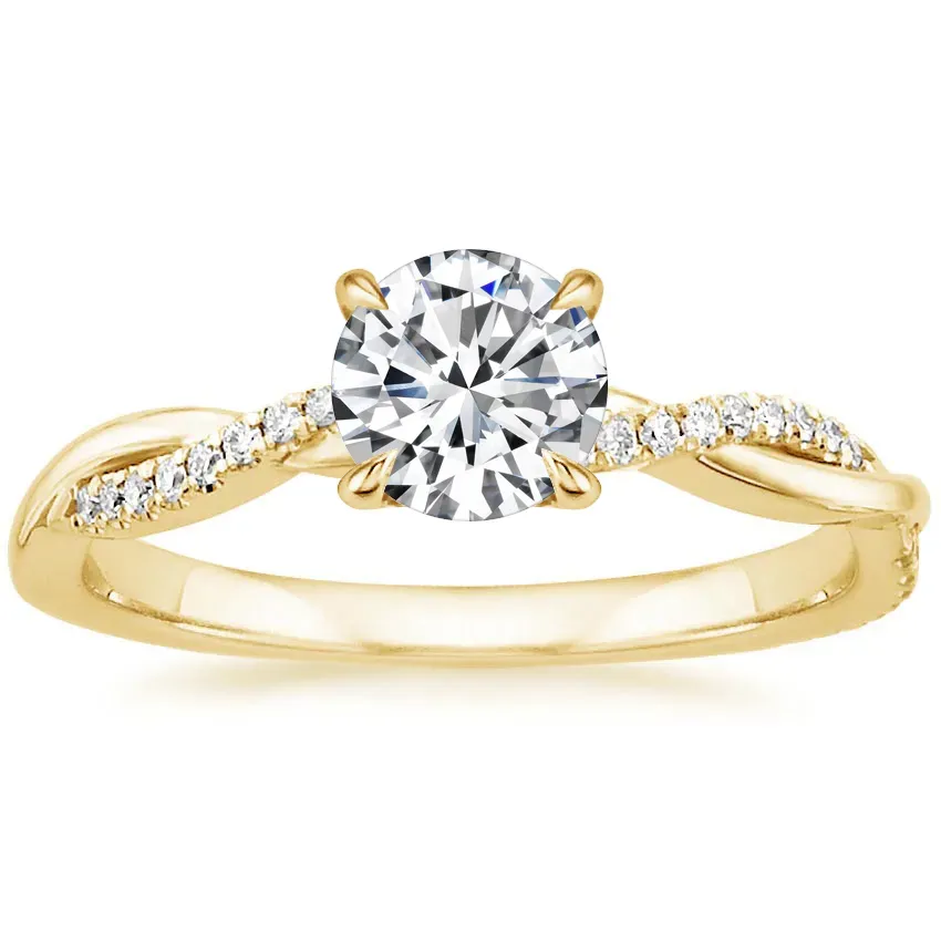 2Ct Moissanite Twist Round Cut Promise Ring