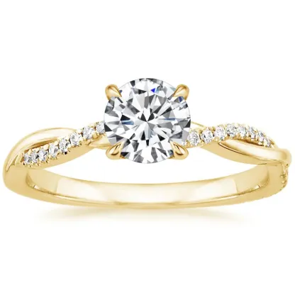2Ct Moissanite Twist Round Cut Promise Ring