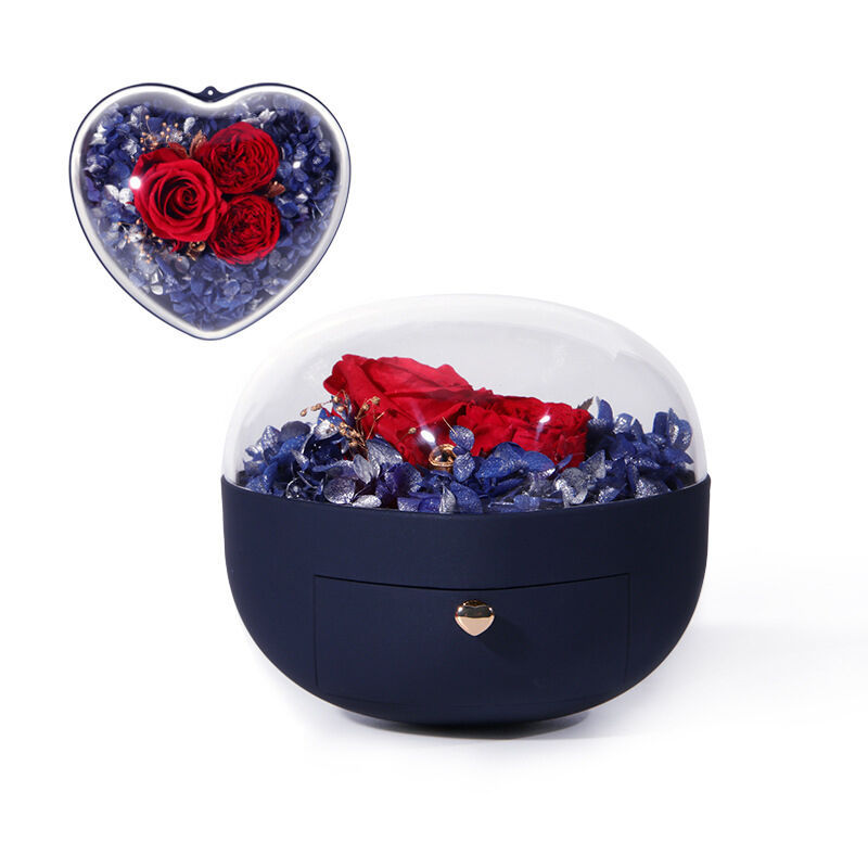 Lornajewelry Heart Shape Eternal Flower Jewelry Box
