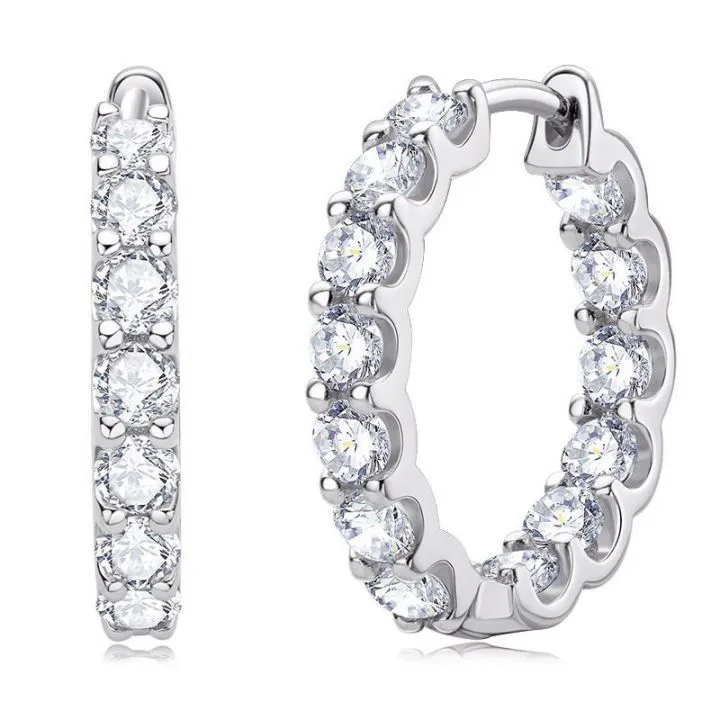 2.6Ct Moissanite Full Pave Huggie Earrings