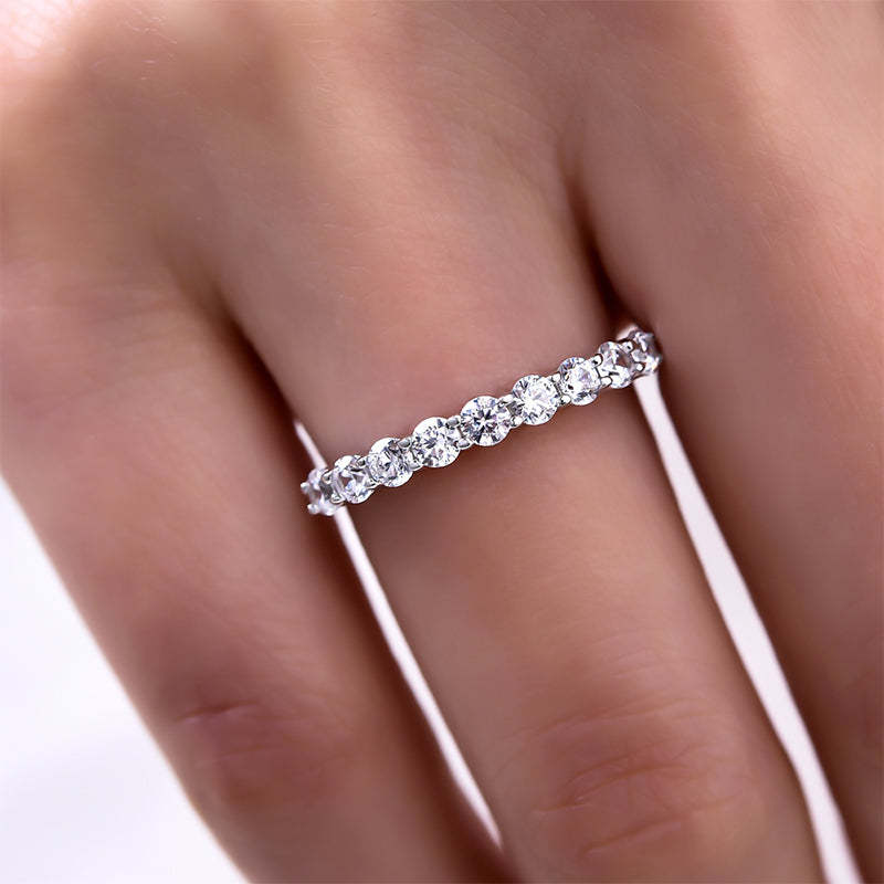Gorgeous 4 Prong Round Cut  Wedding Ring Set In Sterling Silver-Sterling Silver-lornajewelry