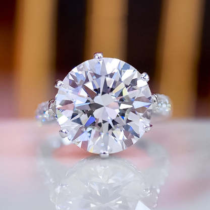 6Ct Luxurious 6 Prong Round Cut Engagement Ring In Sterling Silver-Sterling Silver-lornajewelry