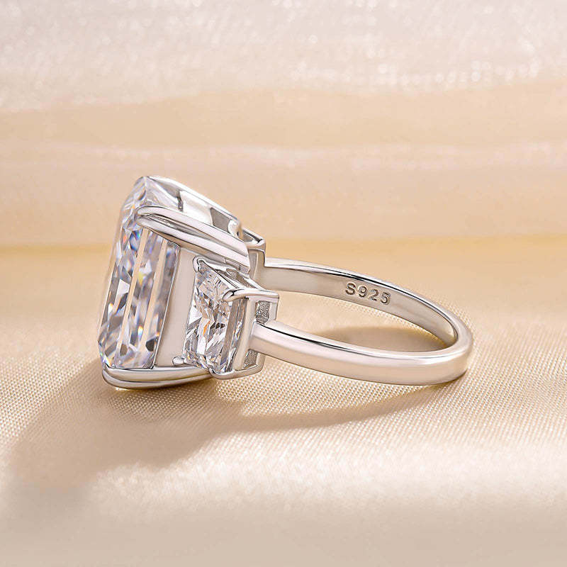 7Ct Luxurious Radiant Cut Three Stone Women's Engagement Ring In Sterling Silver-Sterling Silver-lornajewelry