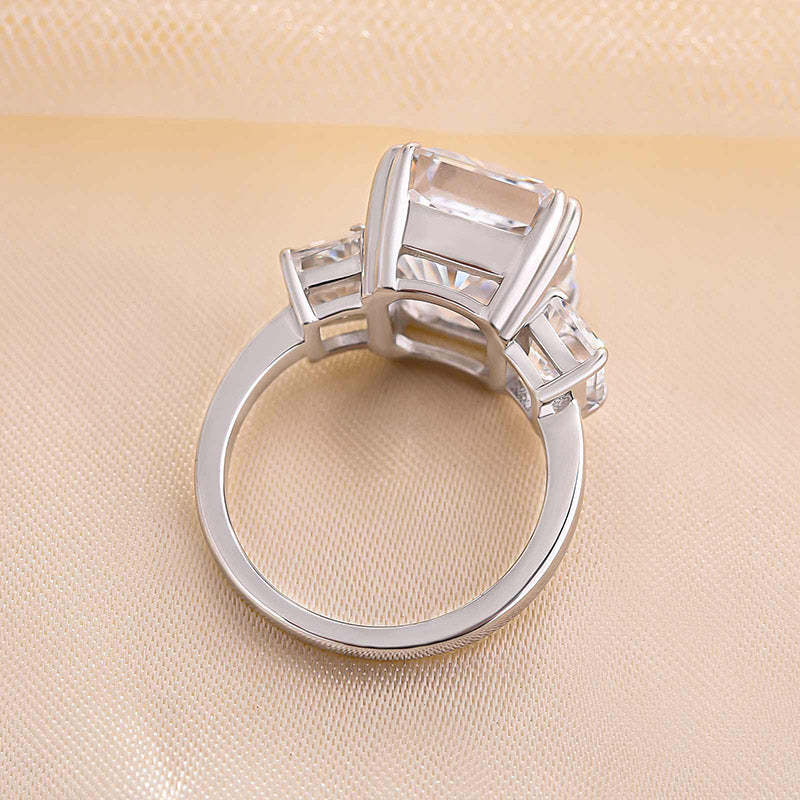 7Ct Luxurious Radiant Cut Three Stone Women's Engagement Ring In Sterling Silver-Sterling Silver-lornajewelry