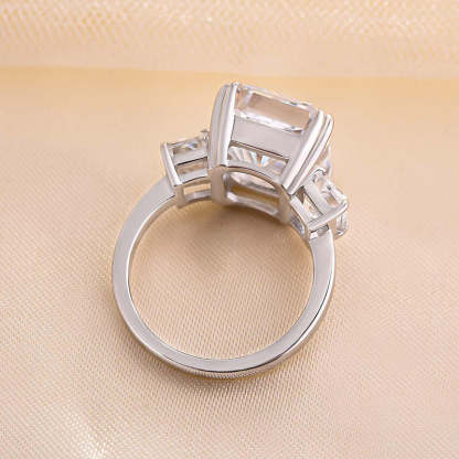 7Ct Luxurious Radiant Cut Three Stone Women's Engagement Ring In Sterling Silver-Sterling Silver-lornajewelry