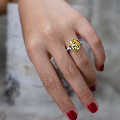 6Ct Luxury Three Stone Round Cut Engagement Ring-Sterling Silver-lornajewelry