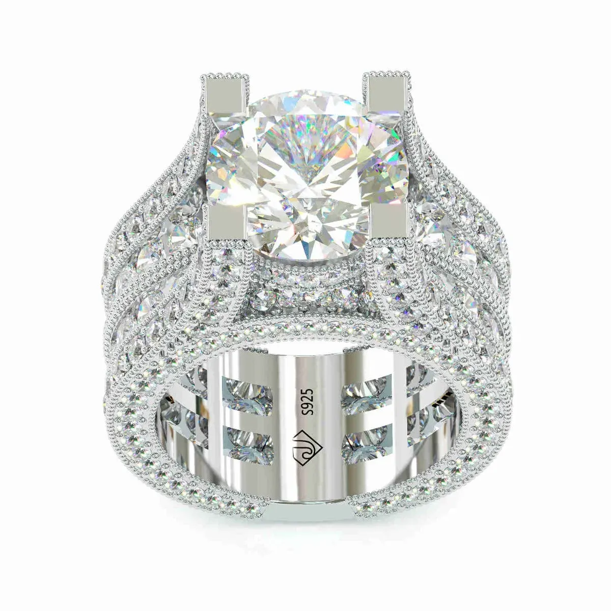 3Ct Gorgeous Round Cut sterling Silver Engagement Ring - ✨ Over 300 Gemstones