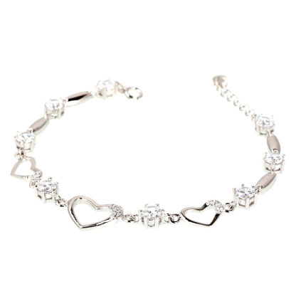 Heart Shape Bracelet In Sterling Silver