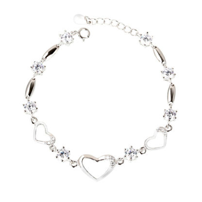 Heart Shape Bracelet In Sterling Silver