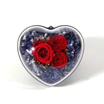 Lornajewelry Heart Shape Eternal Flower Jewelry Box