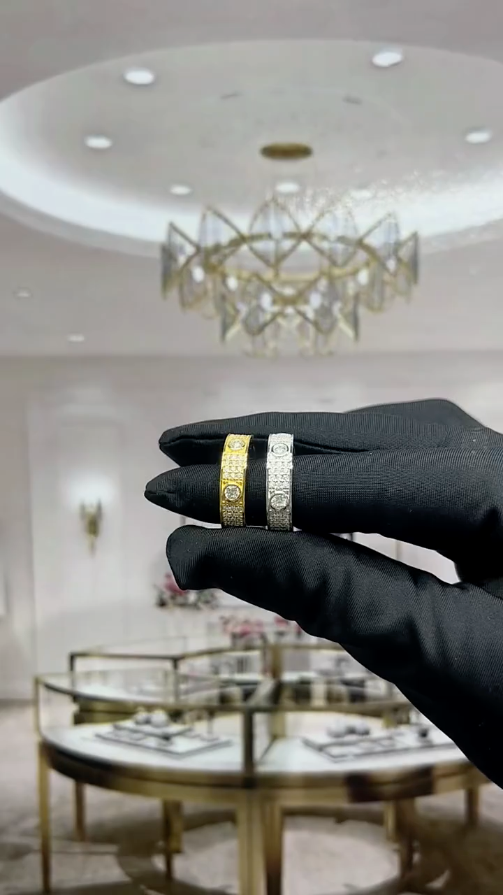 Moissanite Round Brilliant Bezel and Pave Eternity Band in Sterling Silver