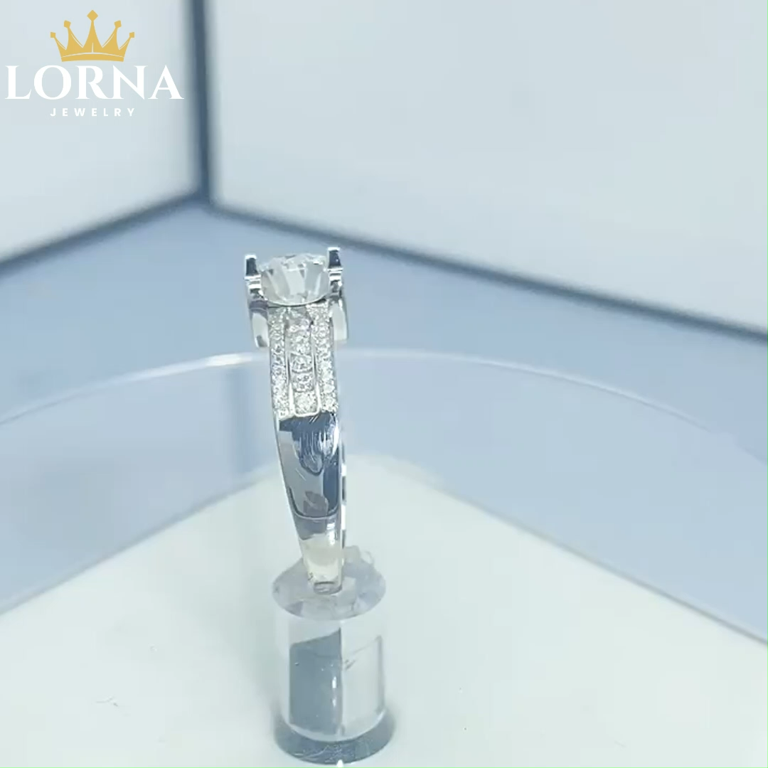 2Ct/3Ct/5Ct Moissanite Brilliant Round Cut Engagement Ring For Women In Sterling Silver