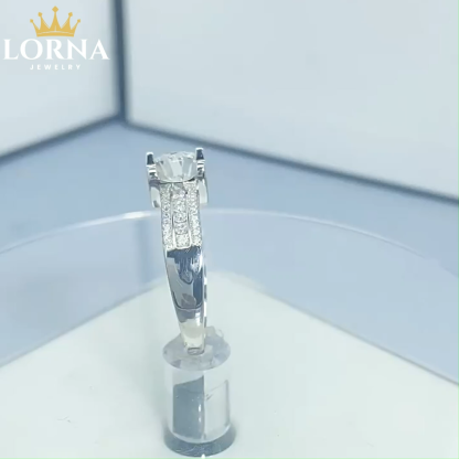 2Ct/3Ct/5Ct Moissanite Brilliant Round Cut Engagement Ring For Women In Sterling Silver