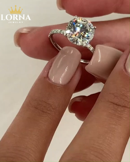 2Ct Classic Round Cut Engagement Ring for Her 4 prong In Sterling Silver